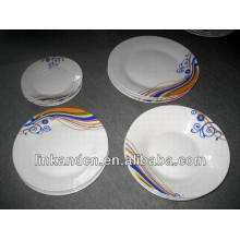 Haonai 18pcs western style porcelain dinner plates set